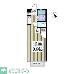 ヒルパール ワンルームの間取図画像