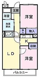 プリムローズ 2LDKの間取図画像