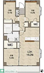 CROTHOmiya 3LDKの間取図画像