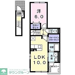 シェーネ・アンジュ・クロシェットB 1LDKの間取図画像