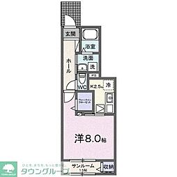 行田市門井町1丁目アパート 1Kの間取図画像