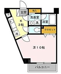 ラセネシオ 1Kの間取図画像