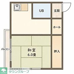ハイツアサヒ 1DKの間取図画像