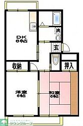 グリーンハイツ三友 2DKの間取図画像