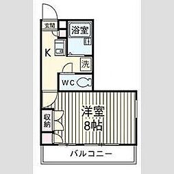 サンB 1Kの間取図画像