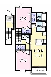 ブレッザ 2LDKの間取図画像