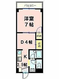 アソシエート21 1DKの間取図画像