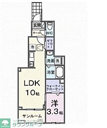 フィデールブリーゼ 1LDKの間取図画像