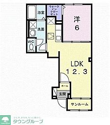 メゾン 二十二夜 1LDKの間取図画像