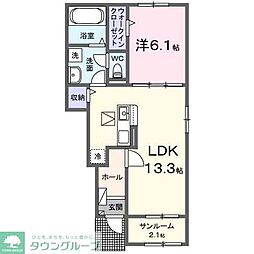 アルセ 1LDKの間取図画像