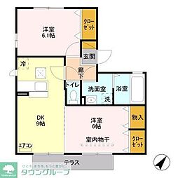 ベルドミール 2DKの間取図画像