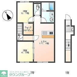 ブルーカーム 2LDKの間取図画像