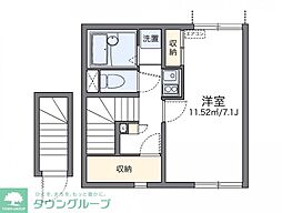 レオネクストシャイン 1Kの間取図画像