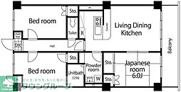 コスモスパレス 3LDKの間取図画像