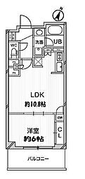 ドゥーエ大宮 1LDKの間取図画像