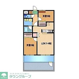 フランシーズパティオ 2LDKの間取図画像