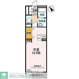 ル・クリザンテム ワンルームの間取図画像