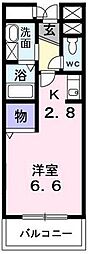 プリムローズ 1Kの間取図画像