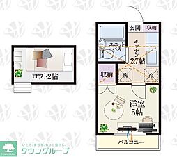 b'CASAさいたま七里re-born 1Kの間取図画像
