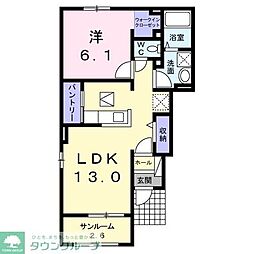 サンガーデン 1LDKの間取図画像