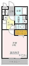 パインズヒル 1Kの間取図画像