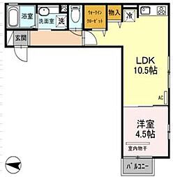 オレンコトナ 1LDKの間取図画像