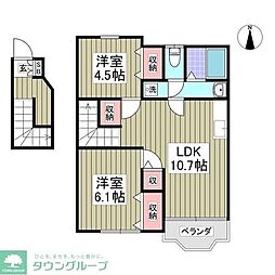 グリーン・ミヌマ 2LDKの間取図画像