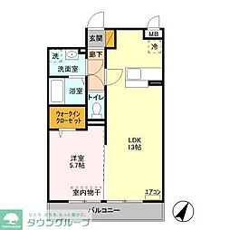 グランマルニエ 1LDKの間取図画像