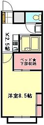 レオパレスキャノーラ 1Kの間取図画像