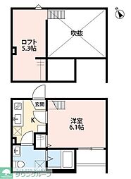 メルサンディ 1Kの間取図画像