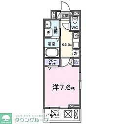 久喜市西大輪3丁目アパート 1Kの間取図画像