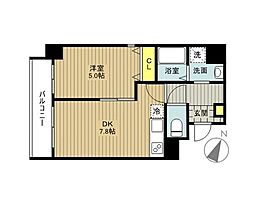 iZAMi 1DKの間取図画像
