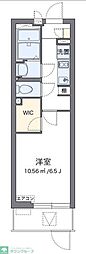 クレイノ陸王 1Kの間取図画像