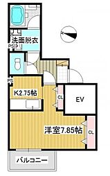 三橋MSK ワンルームの間取図画像