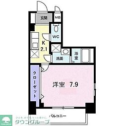 メルヴェーユ 1Kの間取図画像