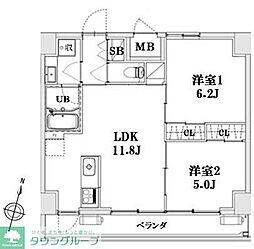 LAGURUS大宮 2LDKの間取図画像
