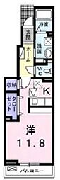 プリムローズ 1Kの間取図画像