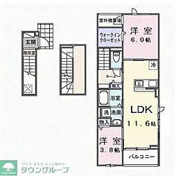 フローラル グレイス 2LDKの間取図画像