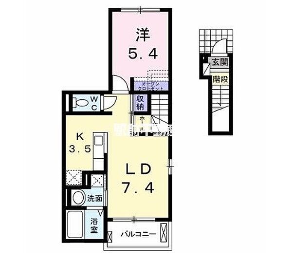 サウスウィンド II 201｜福岡県久留米市東合川6丁目(賃貸アパート1LDK・2階・41.24㎡)の写真 その2