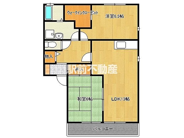 セジュール幸III 103｜福岡県久留米市江戸屋敷2丁目(賃貸アパート2LDK・1階・60.00㎡)の写真 その2