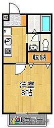 エクレールフラッツA 1Kの間取図画像