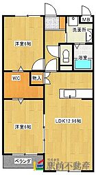 セントラーザ上津 2LDKの間取図画像