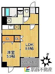 J-PLACE久留米 1LDKの間取図画像
