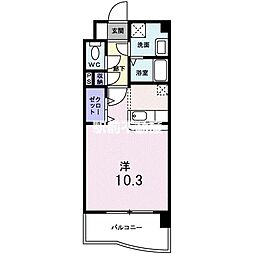 フォーウィルズコート 1Kの間取図画像