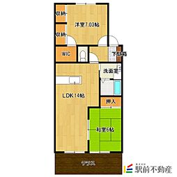 チャームビラ 2LDKの間取図画像