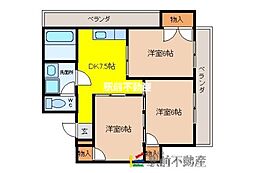 井上ハイムA 3DKの間取図画像