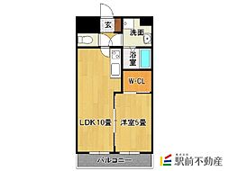 カーサヴェルデ宮の陣 1LDKの間取図画像