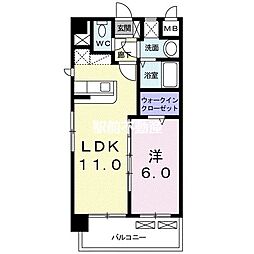 サンセール宮ノ陣 1LDKの間取図画像