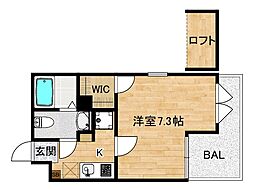 アルティスタ西院 1Kの間取図画像