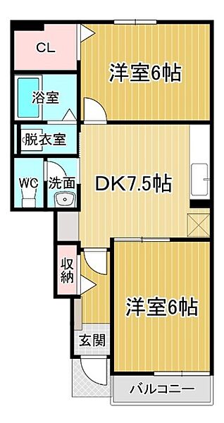 リュミエールヴィラIII 103｜徳島県板野郡藍住町勝瑞字成長(賃貸アパート2DK・1階・46.06㎡)の写真 その2